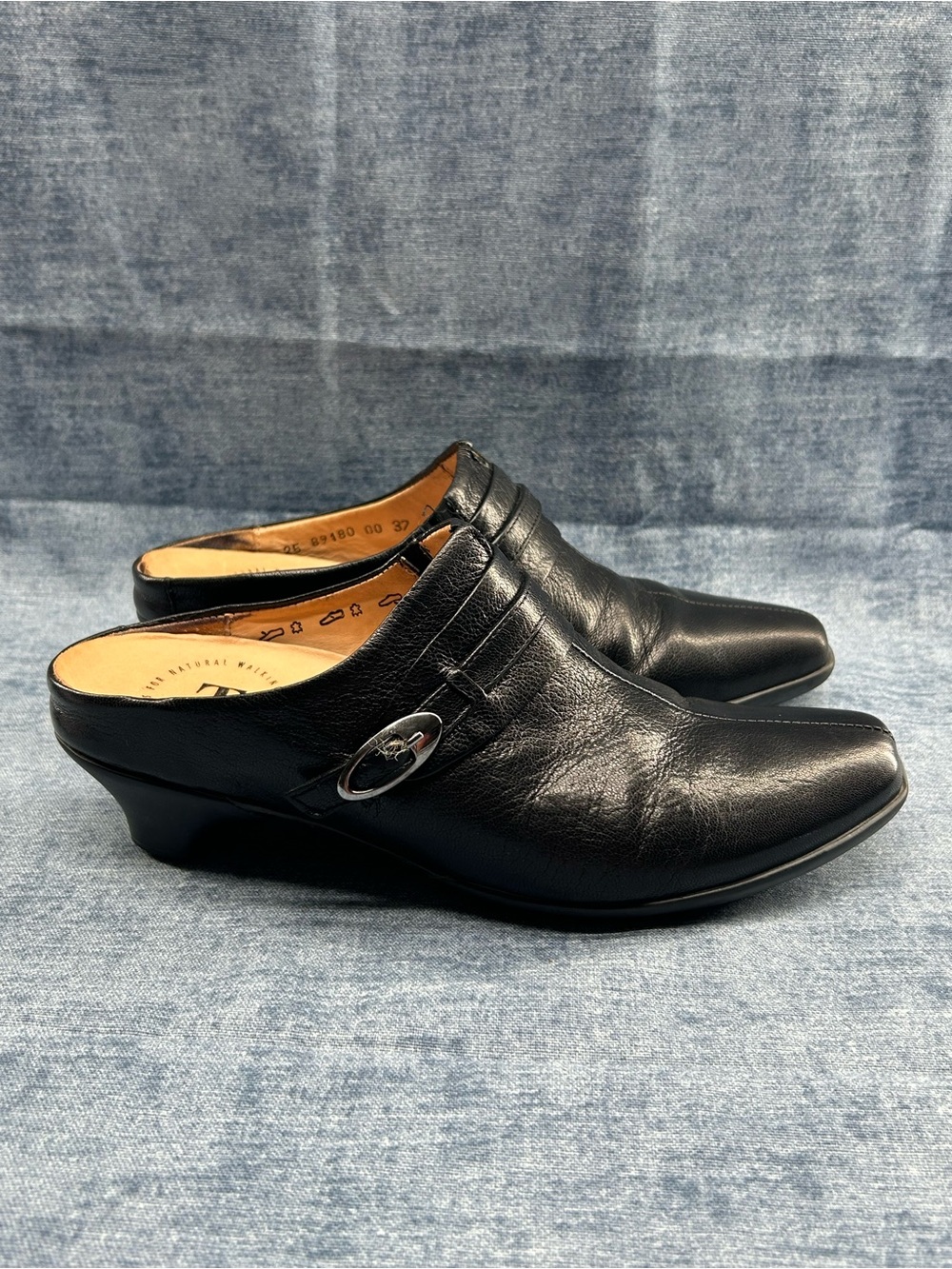 Think! Wedges mules leather slide minimalist walking shoes comfort 37 EU quirky